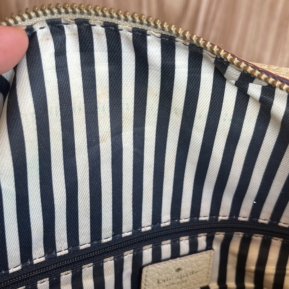 Pre-owned KATE SPADE Southport Avenue Alessa Cream Black Pebbled leather Medium - Picture 7 of 13